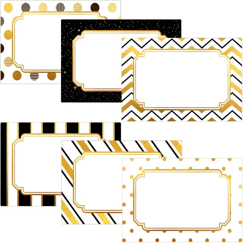 Zacool Gold Foil Name Tags Stickers for Christmas Large Size (3.7" x 2.3") Christmas Name Tag for Gifts Labels for Present 120PCS Name Tags for Gifts Home Office Themed Party 120 Pcs - Image 1